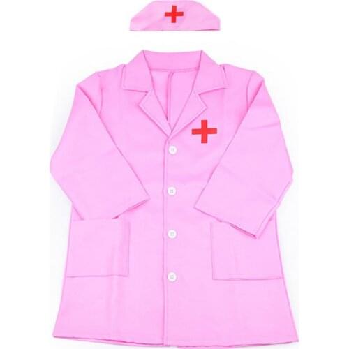 Children Nurse Doctor Costume Suits Halloween Uniform Cosplay Clothing Cross Coat Kids Hospital Cosplay Fancy Party