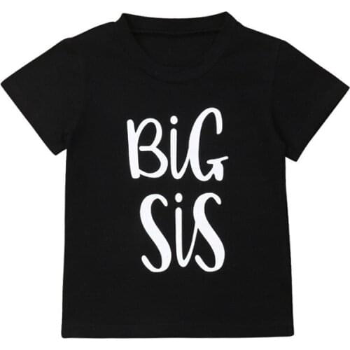Little Brother Baby Boy Cotton T-shirt Big Sister Girls Summer Tee Matching Tops Toddler Boy Clothes Cotton O-neck Short Sleeve