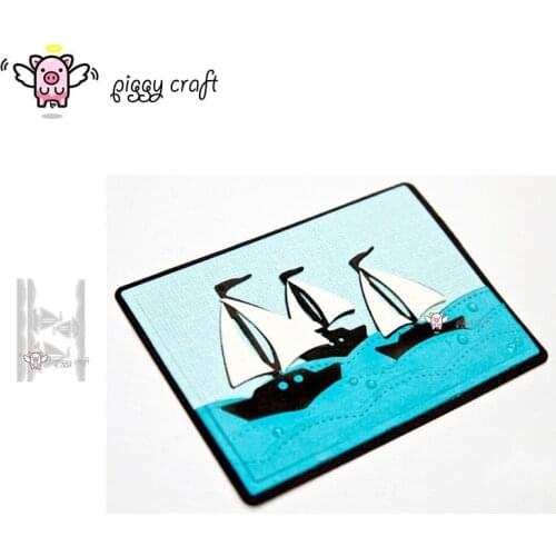 Piggy Craft metal cutting dies cut die mold Sailing wave edge Scrapbook paper craft knife mould blade punch stencils dies