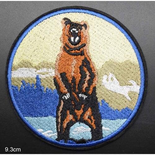Standing Bear Snowman Outdoor Park Iron On Embroidered Clothes Patches For Clothing Stickers Garment Wholesale
