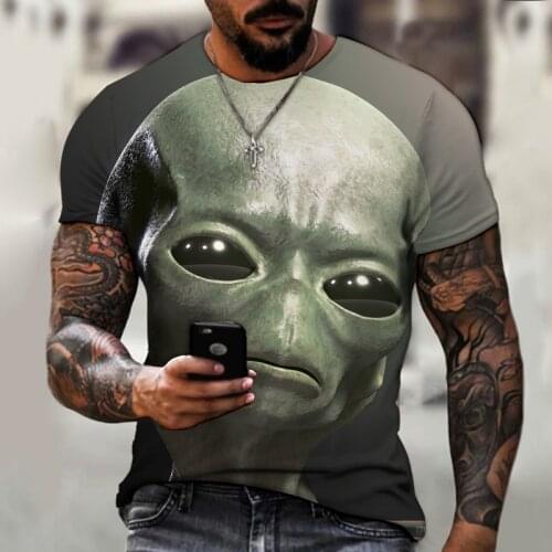 2021 New Alien Species Unknown Biological Pattern Mens T-shirt Et Alien Elements 3d Printing Short Sleeve Tops O-neck T Shirt