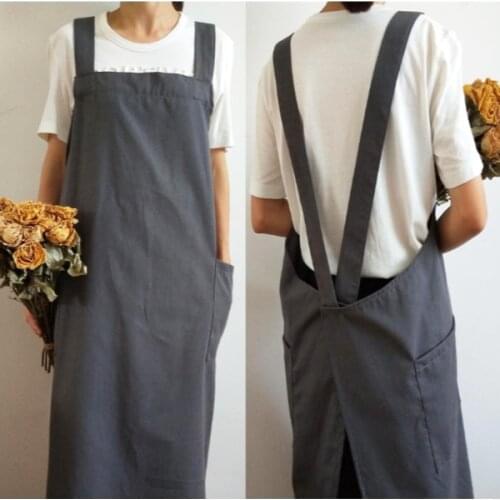 Newest long cotton linen apron Cooking Kitchen Apron Chef Waiter Cafe Shop Hairdresser Aprons Bibs Kitchen Accessory Loose