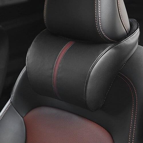 VODOOL PU Leather Car Neck Pillow Memory Foam Pillows Auto Seat Headrest Head Neck Rest Pillow Support Cushion Pad Car Styling