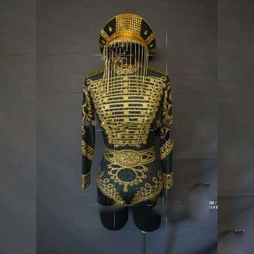 Cap women sexy clothing Golden military hat gogo costume Army Day stage dance clothes