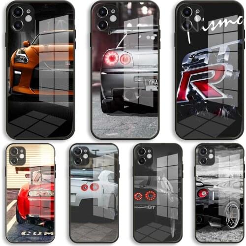 Cool sports cars Soft Glass Silicone Case For iPhone 12 11 Pro X XS Max XR 8 7 6 Plus SE 2020 S Mini Balck Cover
