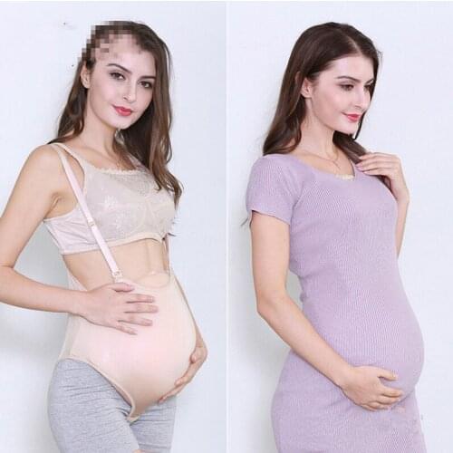 Silicone Belly Tummy With Rompers Woman Pregnant Prop 9-10 Months