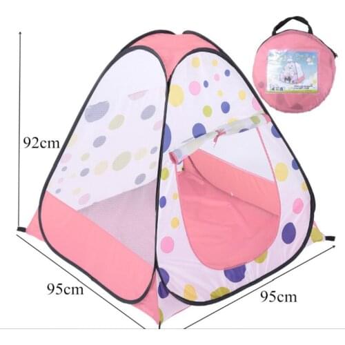 Foldable Baby Beach Tent Self-pops Up Color Dot Mesh Four-sided Ball Pool Game House Baby Yurt Childrens Splash Tent