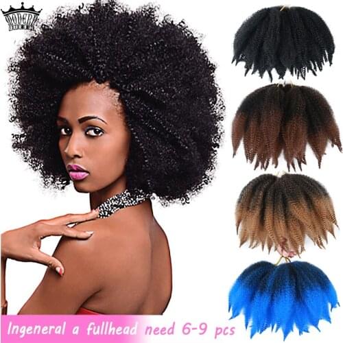 MODERN QUEEN Soft Afro Kinky Marley braiding Extension Natural Soft Braids Hair 8"Short Synthetic Crochet Braids Hair for Women