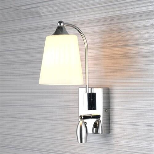 Nordic modern silver glass wall lamps living room aisle bedroom bedside wall sconces lights Aisle stairs LED study deco lighting