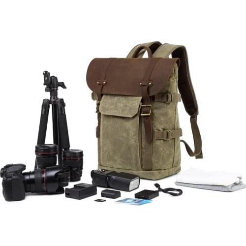 CAREELL C3033 Batik Waterproof Canvas Camera Bag Outdoor Portable DSLR Video Photo Backpack for Nikon/Canon/ Sony/Fujifilm