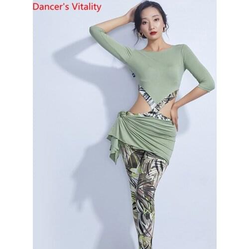 Belly Dance Jumpsuit Round Neck Rompers Shirt Half Sleeve Performance Clothes Female Elegant Competition Practice Clothing