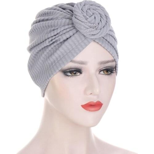 Helisopus New Women Turban Solid Color Knot Headwrap Fashion Warm Bandana Hats Ladies Chemo Cap Bandanas Hair Accessories