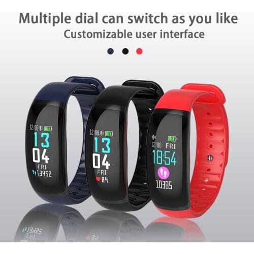 Smart bracelet measuring heart rate blood pressure waterproof sports Bluetooth watch pedometer ECG pulse health