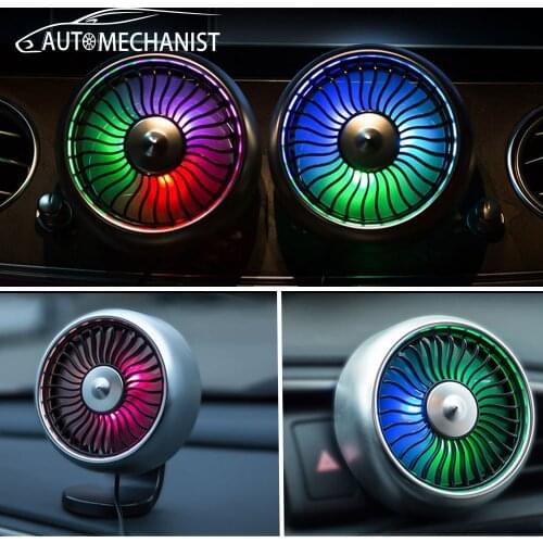 12V Car Air Conditioning Fan Portable Cooling Fans For Car Wind Outlet Dashboard USB Fan Summer Auto Cooler Air Accessories