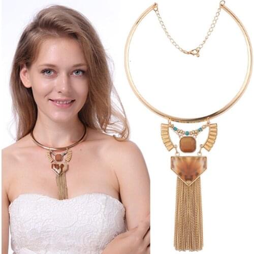 Women Metal Earrings Jewelry Sets Exaggerated Necklaces Set Punk Collar Halloween Accessories