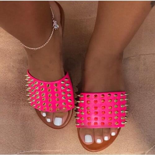 2019 Women Slippers Flip Flops Summer Women Crystal Diamond Bling Beach Slides Sandals Casual Shoes Slip On Slipper bigger size