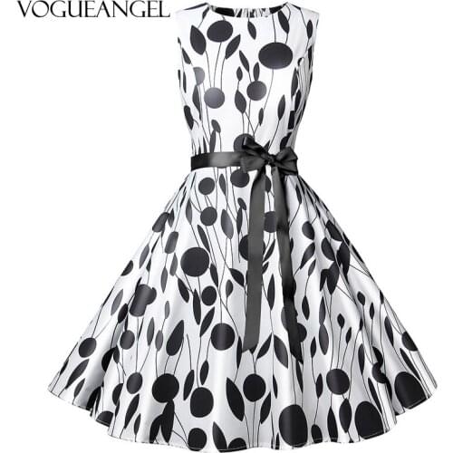 Black Polka Dot Printed Vintage Dress Women Summer Y2K Retro 50s 60s Pin Up Rockabilly Party Dress Robe Vestidos Plus Size