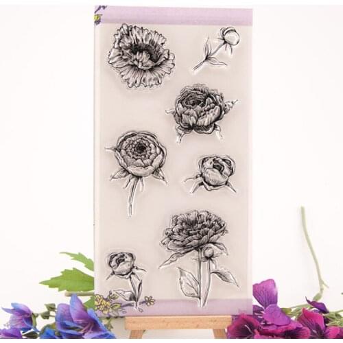 1pc Flower Transparent Clear Silicone Stamp Seal Cutting DIY Scrapbooking Rubber Coloring Embossing Diary Decor Reusable T2177