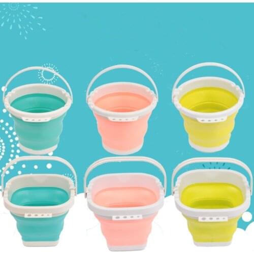 1pc Collapsible Bucket Silicone Bucket Car Wash Outdoor Fishing Barrel Bathroom Kitchen Camp Bucket