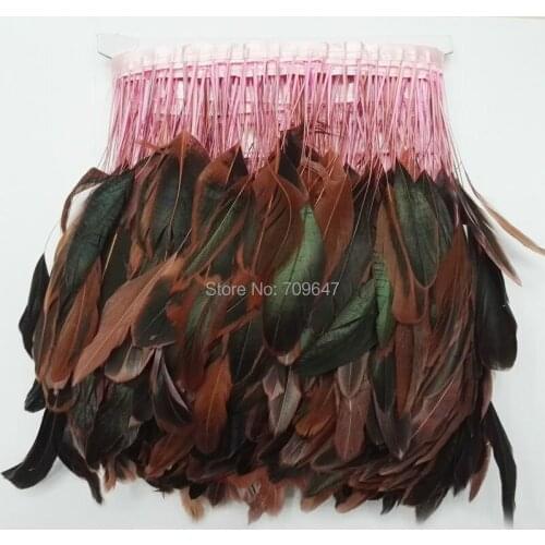 10Meters/Lot!Height 15-20cm Pink Stripped Feathers,Pink Stripped Coque Tail Feather fringe,light pink feather trimming fringe