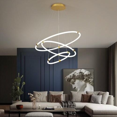 360 Glow Circle Rings Modern Led Pendant Lights For Dining Room Kitchen Room Living Room Hanging Pendant lamp Fixtures