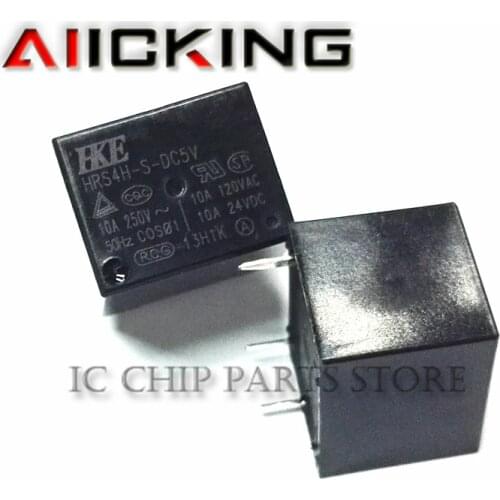 5pcs/lot HKE Auto relay HRS4H-S-DC5V-A 4PIN 5V T73/10A 100% new original relay in stock