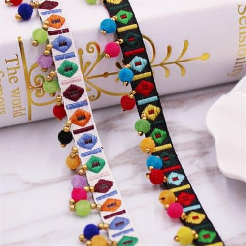 5 Yards Handmade DIY color Ethnic Wind ribbon beaded lace accessories cuff collar collar Accessories