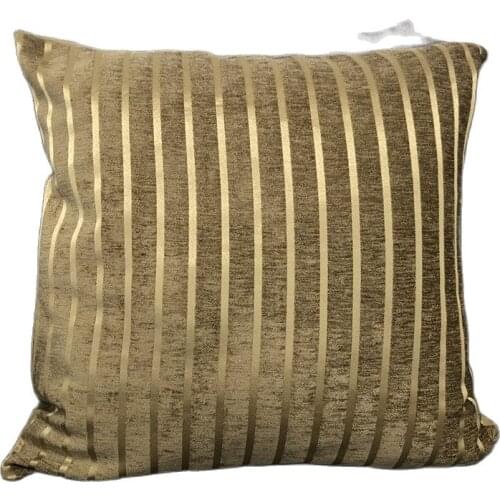55x55cm Champagne Jacquard Cushion Cover Sofa Decorative Stripe Cutting Velvet Throw Pillow Case