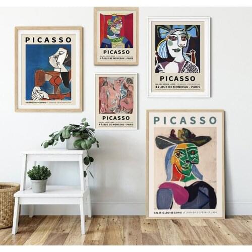 Abstract Vintage Painting Pablo Picasso Exhibition Canvas Posters and Prints Museum Modern Gallery Wall Art Picture Home Decor