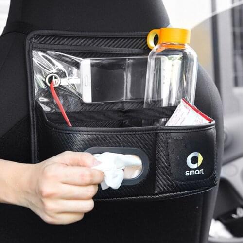 Car Storage Bag Hanging Seat Back Tissue box Interior Trim Car Styling Accessories For Mercedes Smart 450 451 453 fortwo forfour