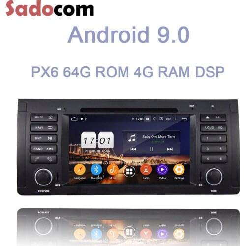 PX6 1 din 7" Android 10.0 Car DVD player Bluetooth 5.0 64GB ROM 4GB RAM for BMW M5 E39 X5 E53 RDS Radio 8 Core car radio Glonass