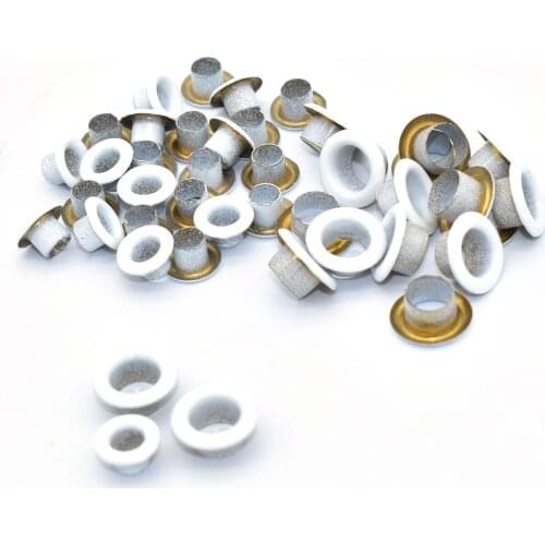 White Round Eyelets Rivets Repair Hardware Canvas DIY Leather Craft Supplies Bag Shoes Belt Cap Craft Projects 100 PCS 4/6 mm