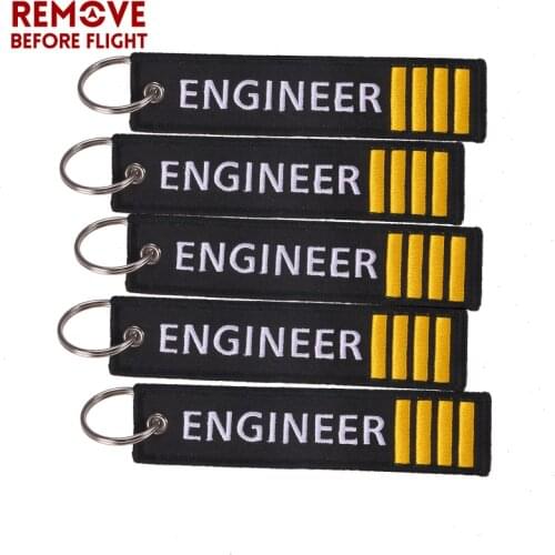 5PCS/LOT Stitch Engineer keychains for Aviation Gifts aviation keychain Custom Embroidery Keychain Ring Key Tags llaveros