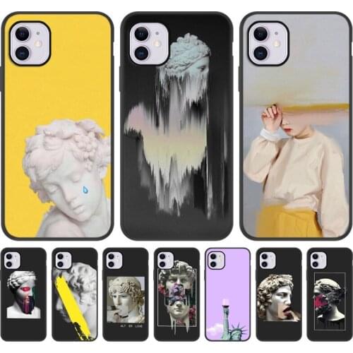 Case For Iphone 11 Funda 12 13 Pro Max Mini XR 8 Plus X XS 6 6S 7 SE 2020 10 TPU Black Painted Coque Iphone11 Iphone12 House