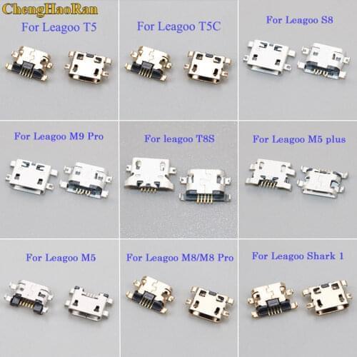 ChengHaoRan 2pcs Micro USB For Leagoo T5 M5 Plus S8 T8S M9 Pro M8 M8 PRO shark 1 Power Charging Port Jack Socket Plug Connector