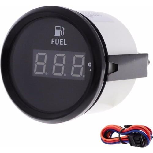 New Digital Fuel Level Gauge 52 mm Boat Car Oil Tank Level Indicator 240~33 ohm / 0~190 ohm Fuel Gauge 9~32V with Backlight