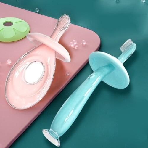 Baby Silicone Toothbrush Childrens Toothbrush Fur Training Brushes Soft Baby Teether Child Wash Tongue Coating Milk Toothbrush