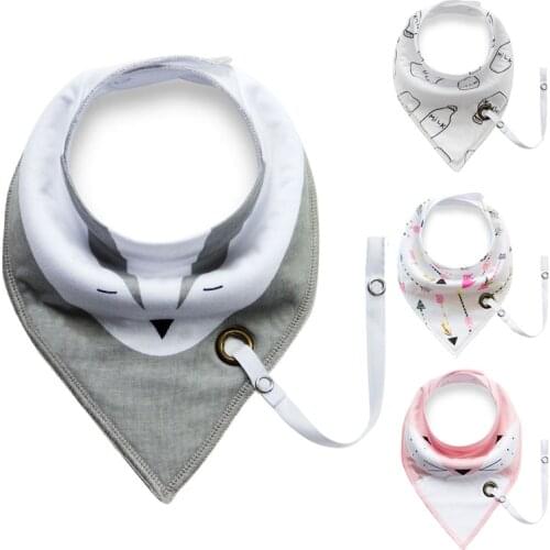 Bebes Baby Bibs burp cloths Baberos bavoir Easy to Carry Nipple with Rope Cartoon Infant baby Cotton babador Bandana Bib Feeding