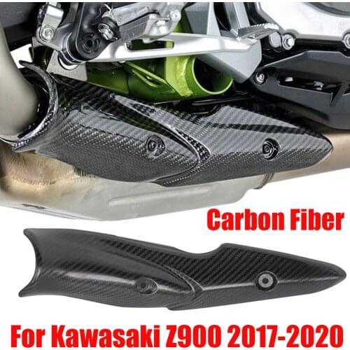 For Kawasaki Z900 Z 900 2017-2021 Motorcycle Exhaust Middle Link Pipe Carbon Fiber Heat Shield Cover Guard Anti-Scalding Shell