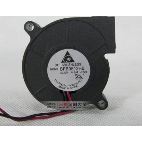 Delta Electronics BFB0512HB DC 12V 0.24A 50x50x15mm 2-wire Server Square Fan