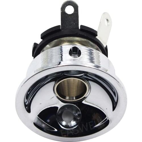 Electric Guitar Chrome Socket Jack Plate Holder for 6.35mm Plug Electrosocket