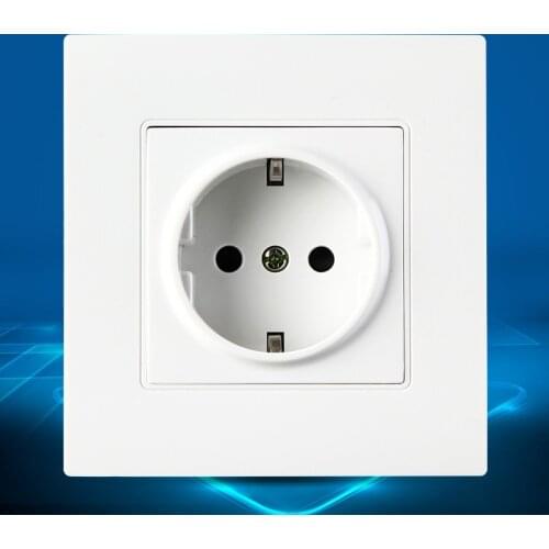 EU European Power Electrical Panel Wall Tabletop Desktop Internal 250V Socket Outlet German Type F Schuko Plug Adaptor