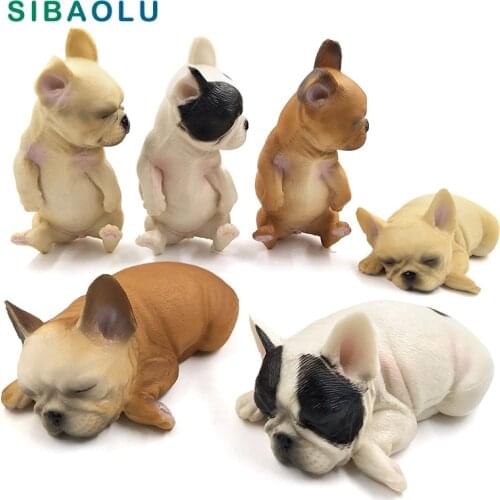 Simulation Small Dog Puppy Animal Model figurine home decor miniature fairy garden decoration accessories modern statue Figure
