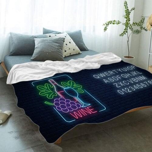 Red Wine/Cocktail Flannel Blanket Home Drink Colorful Sherpa Blanket For Kids Outdoor Picnic Nap Blanket Modern Throw Blanket