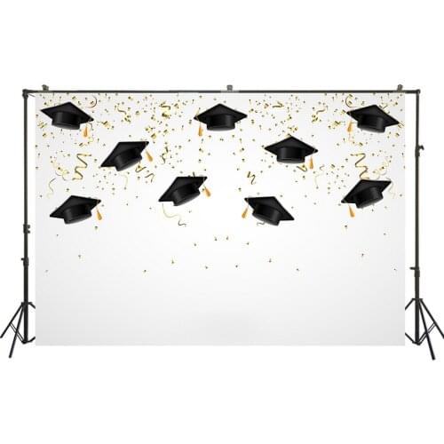 HUAYI Photography Background Graduation Bachelor cap Vinyl Baby Shower Birthday Party Child Photocall Backdrop Photo StudioW-618
