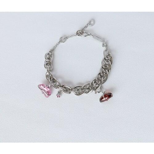 Ins temperament with jewelry new tide bracelet powder zircon peach blossom elements can be reorganized bracelet