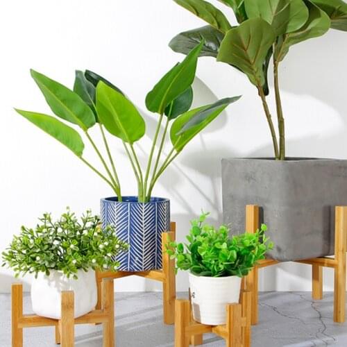 Solid Wood Round Bench Flower Pot Holder Plant and Succulent Flower Pot Base Display Stand Stool Home Garden Patio Decoration