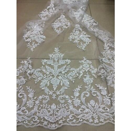 High Quality Guipure Lace Fabric S-52731 African Cord Lace Wholesale Price Tulle lace fabric With beads For Party