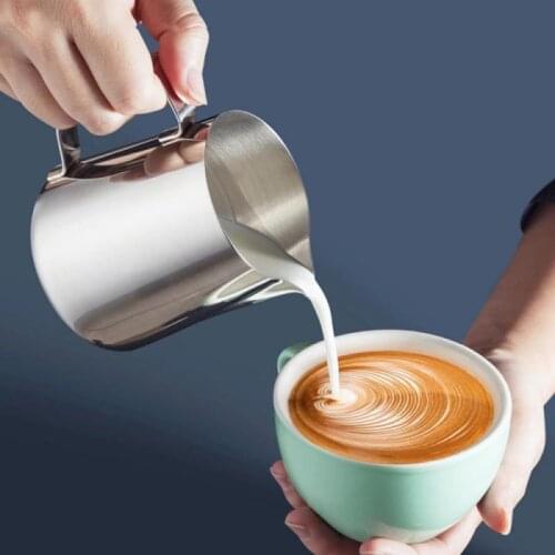 Stainless Steel Frothing Coffee Pitcher Pull Flower Cup Cappuccino Milk Pot Espresso Cups Latte Art Milk Frother Jug Cafetera