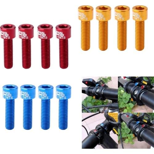 M5x17mm Aluminum Alloy Bolts 12x Bike Stem Head Screw Red Blue Gold